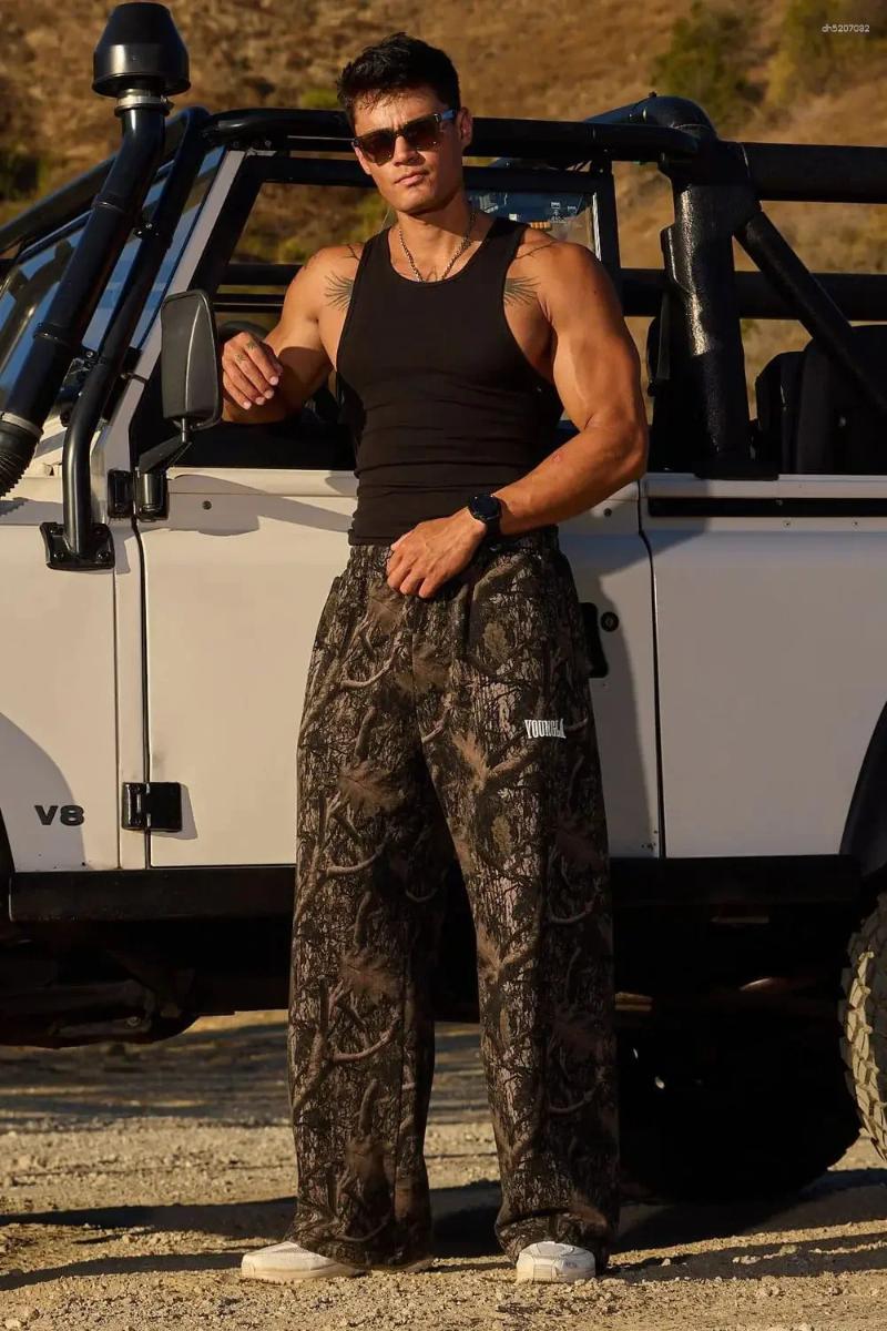 Men's Pants 2025 Man American Trendy Designer Sweatpants Joggers Digital Camouflage Print Wide-leg Casual Hip-hop Street Fashionable casual trous