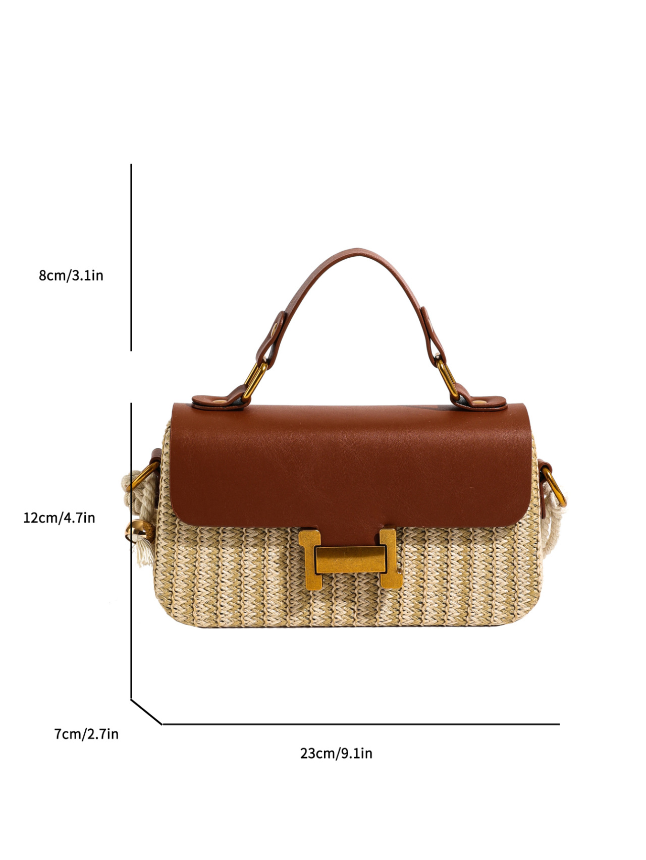 Versatile Small Square Straw Shoulder Bag - Modern Retro Designer Portable Messenger