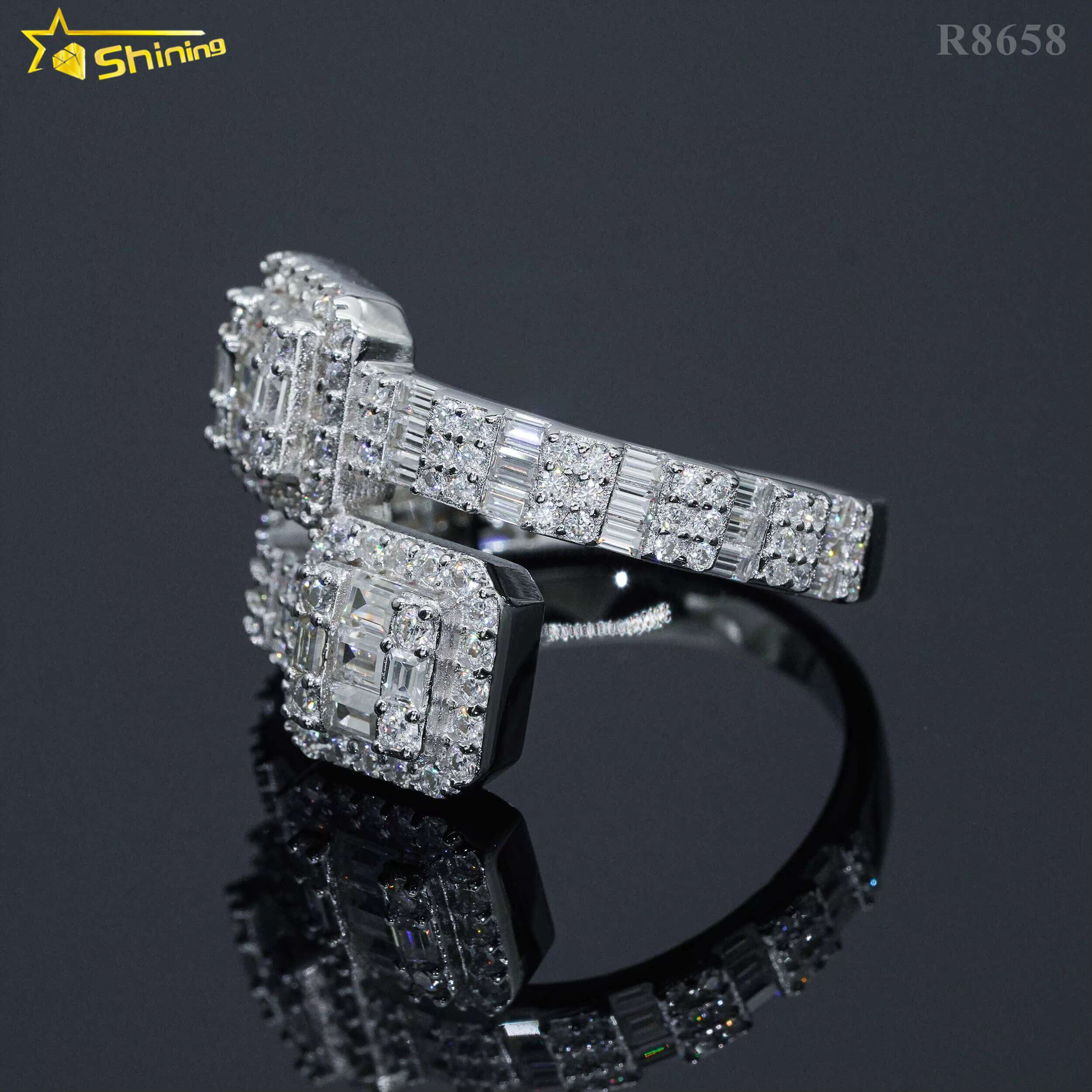 Hot Sale Designs baguette Mens Ring Gold Plated Sterling Sier Pass Dia Tester D Moissanite Iced Out Rings