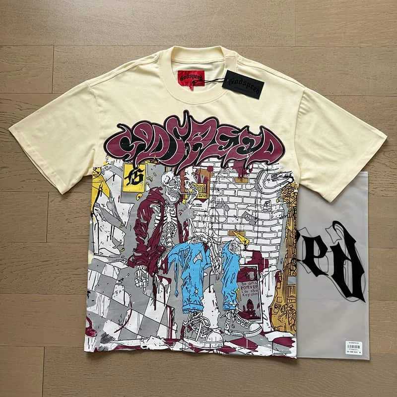 2025 GOD SPD T-shirt Men Women Round Neck Short Slve Godspd Top T Hip Hop Rock Skull Strtwear T ShirtC250418