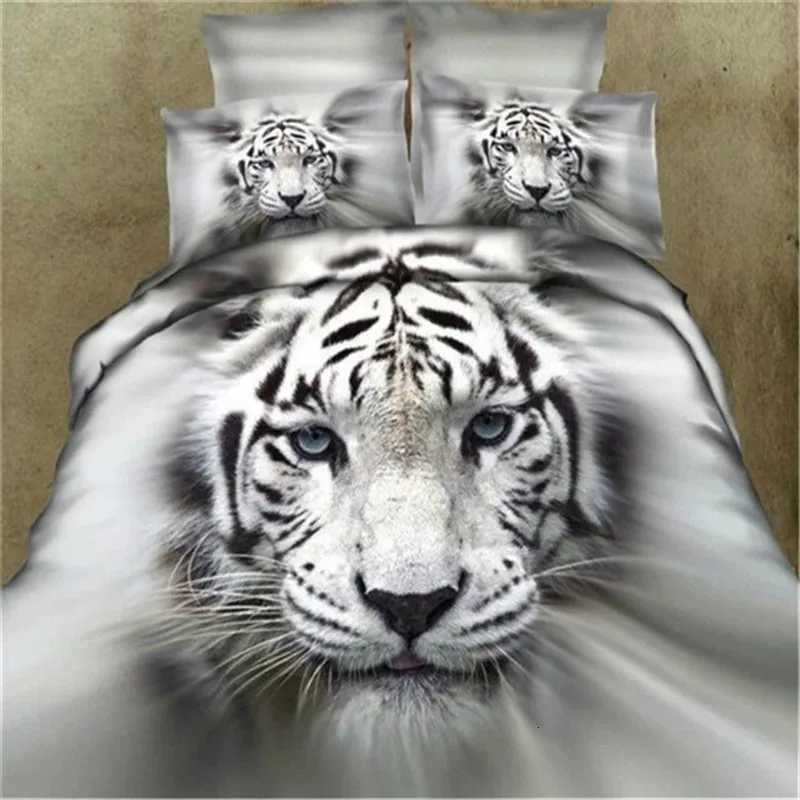 White Tiger Children duvet/doona Cover Set King Queen Single Size Boutique Bedding SetM251118