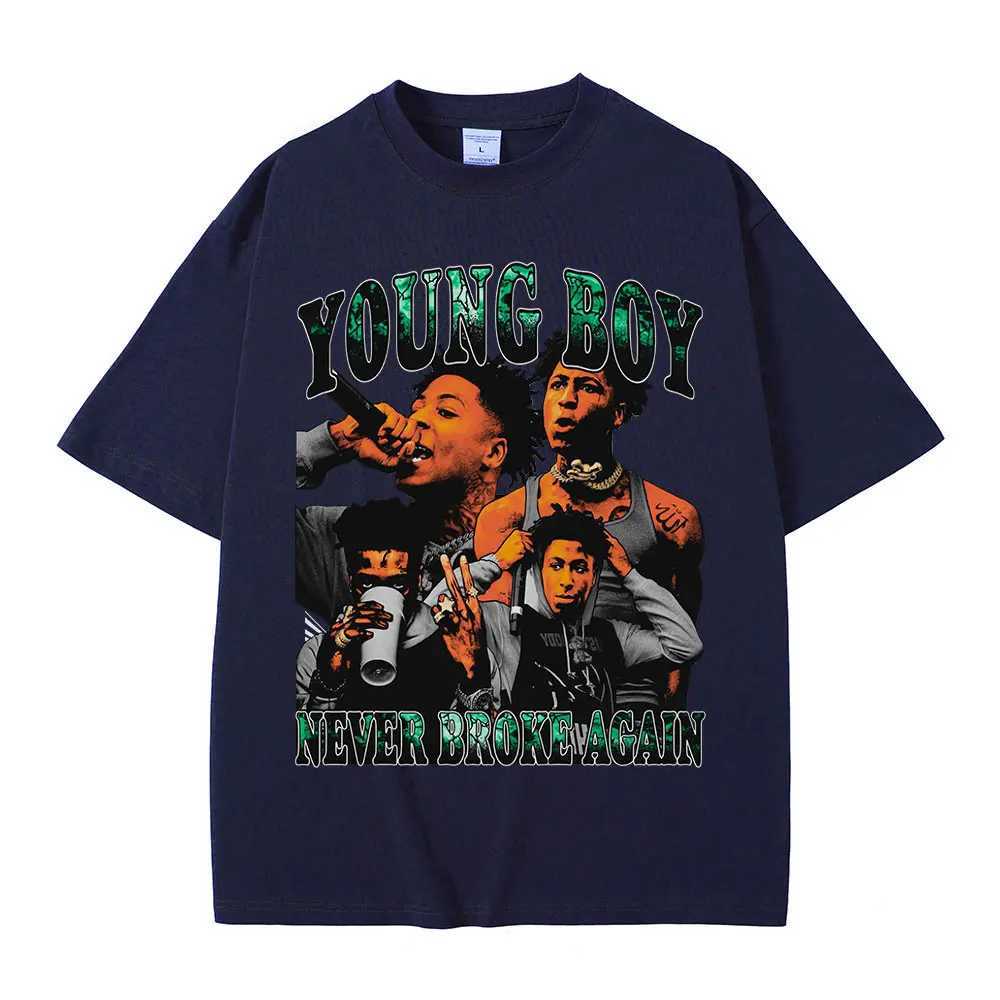 Rapper YoungBoy Never Broke Again T Shirt High Quty Fashion Short Slves Oversized T-shirt Mens Hip Hop Vintage T-shirtsC250418