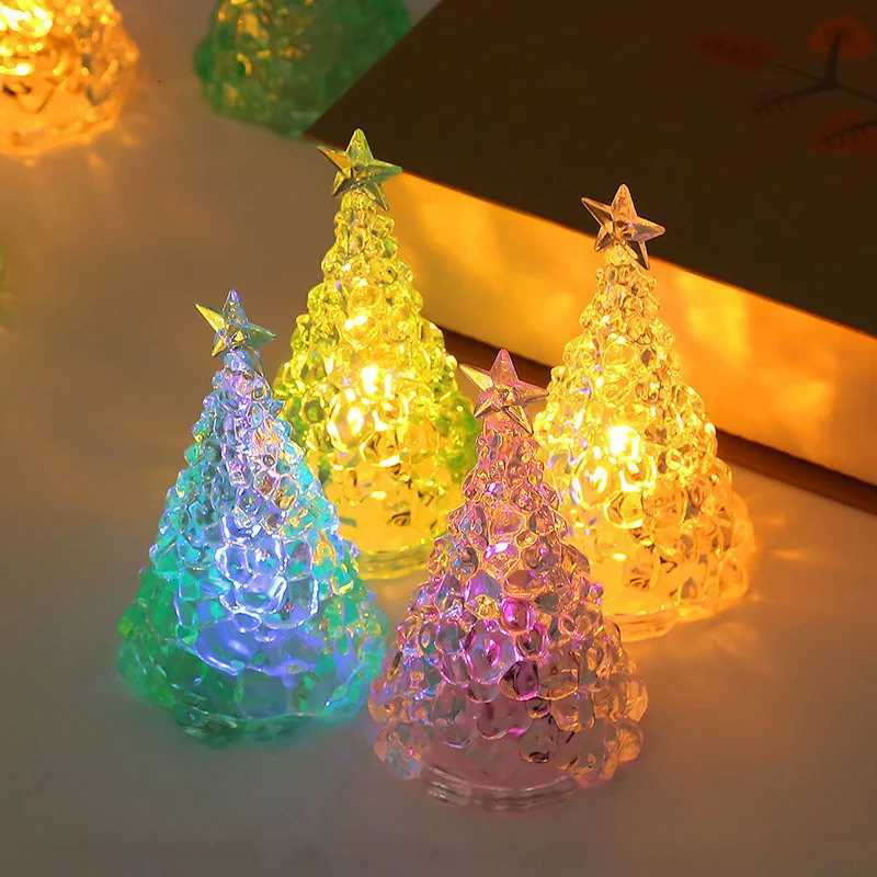 Christmas Night Light Mini Christmas Tree Design Crystal Clear Decor Festive Tabletop Decor M251118