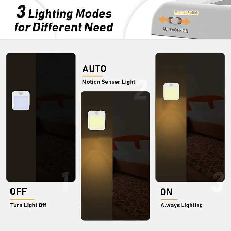Night Light Motion Sensor With LED Light EU Plug Lamps ChildrenS Night Light Wireless Night Lamp For Bedside Table Bedroom M251118