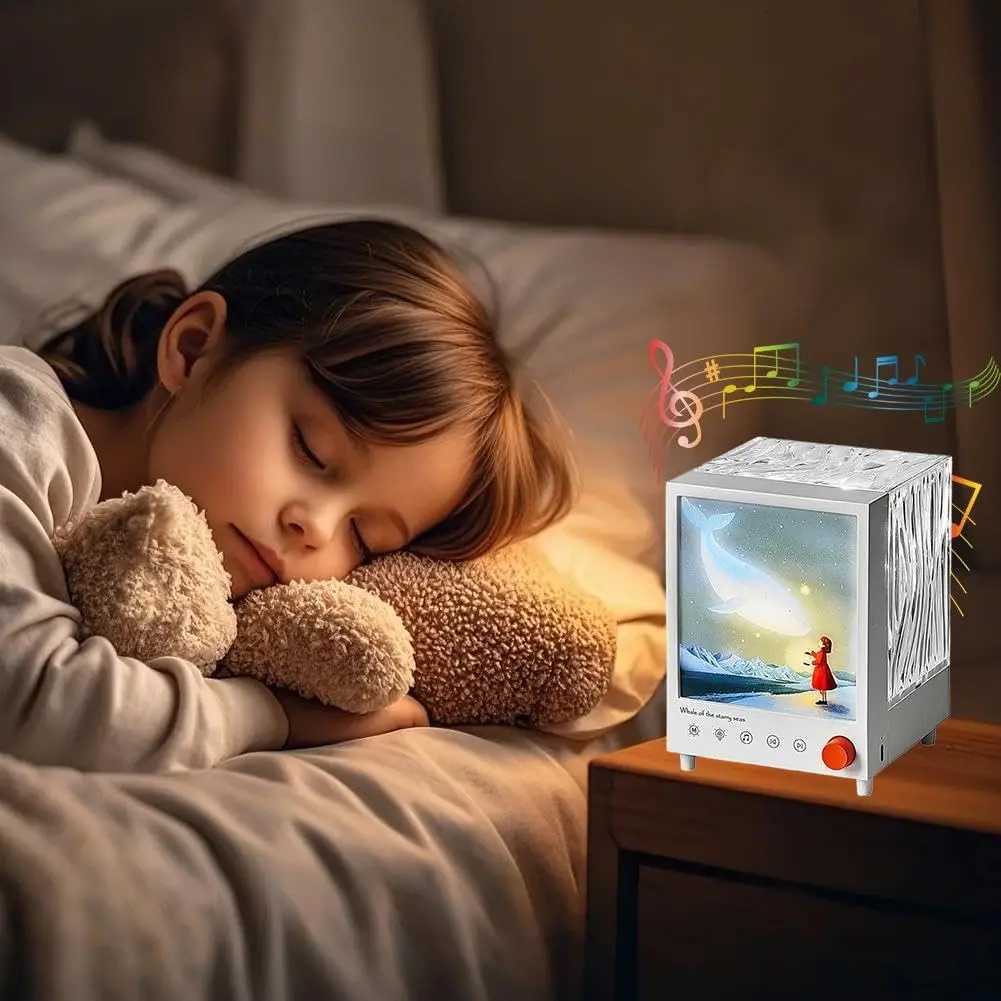 Aurora Projector Table Night Light With 3D Surround Sound Speaker White Noise Table Decoration Lamp For Christmas Gift M251118