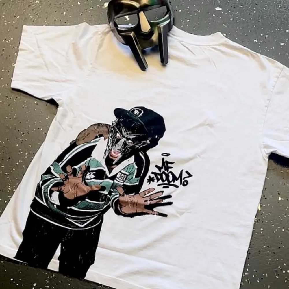 Strtwear T Shirt Y2K Tops Gothic Hip Hop MF Doom Graphic Print Oversized TShirt Mens Round Neck Cotton Short Slve ClothesC250418