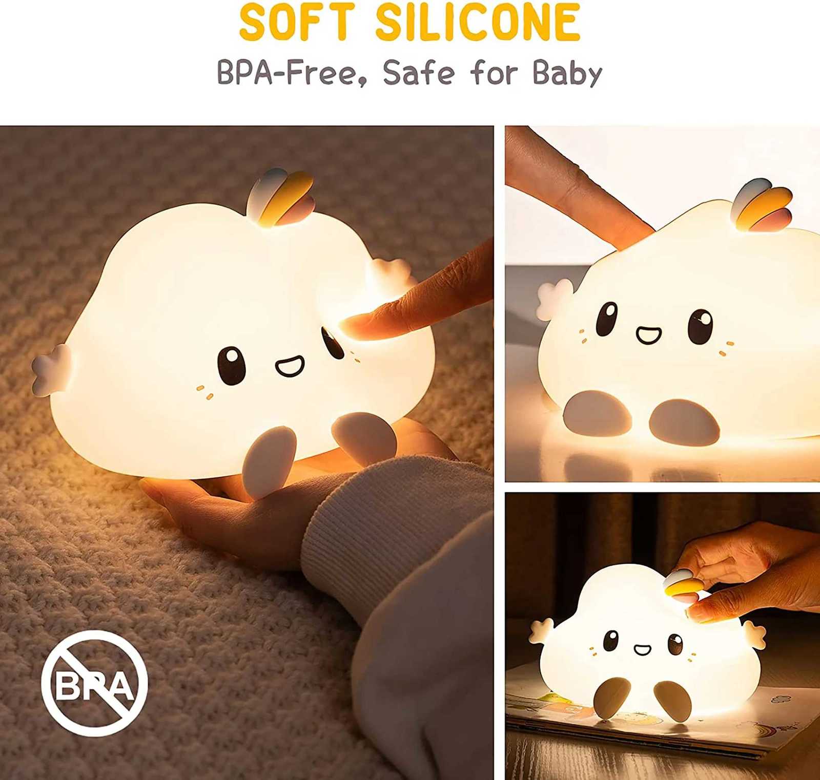 Color-Changing Silicone Night Light Rechargable Lamp kawaii Night Light for kids with Timer Remote Cute Desk Lamp Fairy Lights M251118