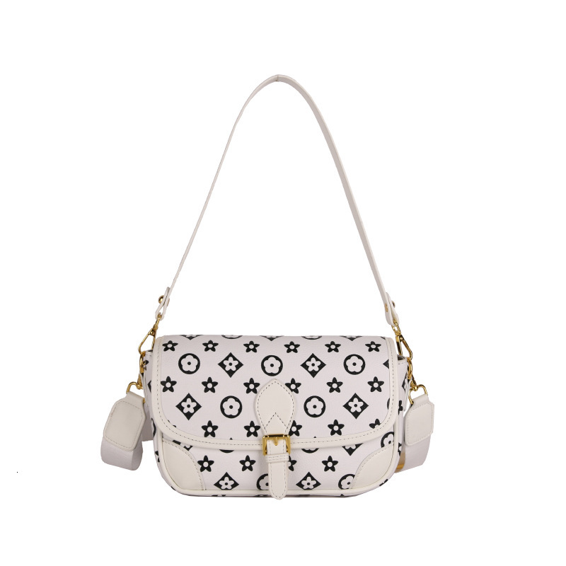 Designer Bag Luxury Bag New Bag Women Fashion Hot Style Shoulder Crossbody Small Square Bag Retro Old Flower Wide Shoulder Strap Underarm Bag