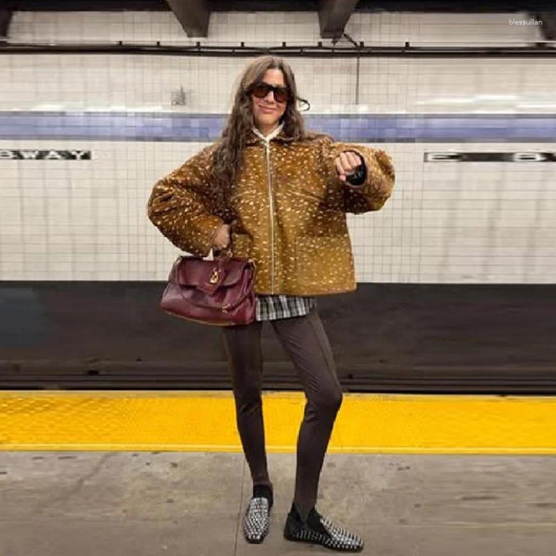 Women's Jackets Vintage Trendy Spotted Animal Print Stylish Designers Female Outerwear Fashion Casual Edgy Chic Cool Streetwear