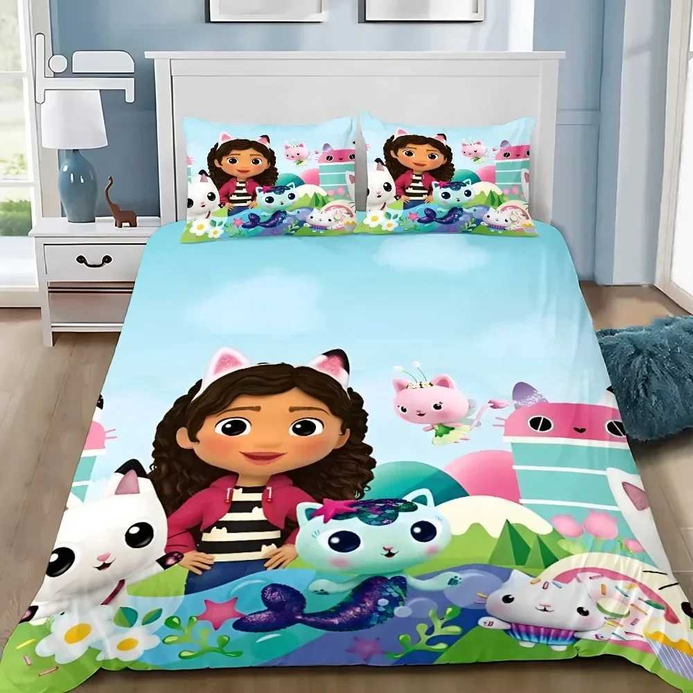 G-Gabbys D-Dollhouse Bedding Set Cartoon Duvet Cover case Kids Bedroom Decoration Children Single Double Customized SizeM251118