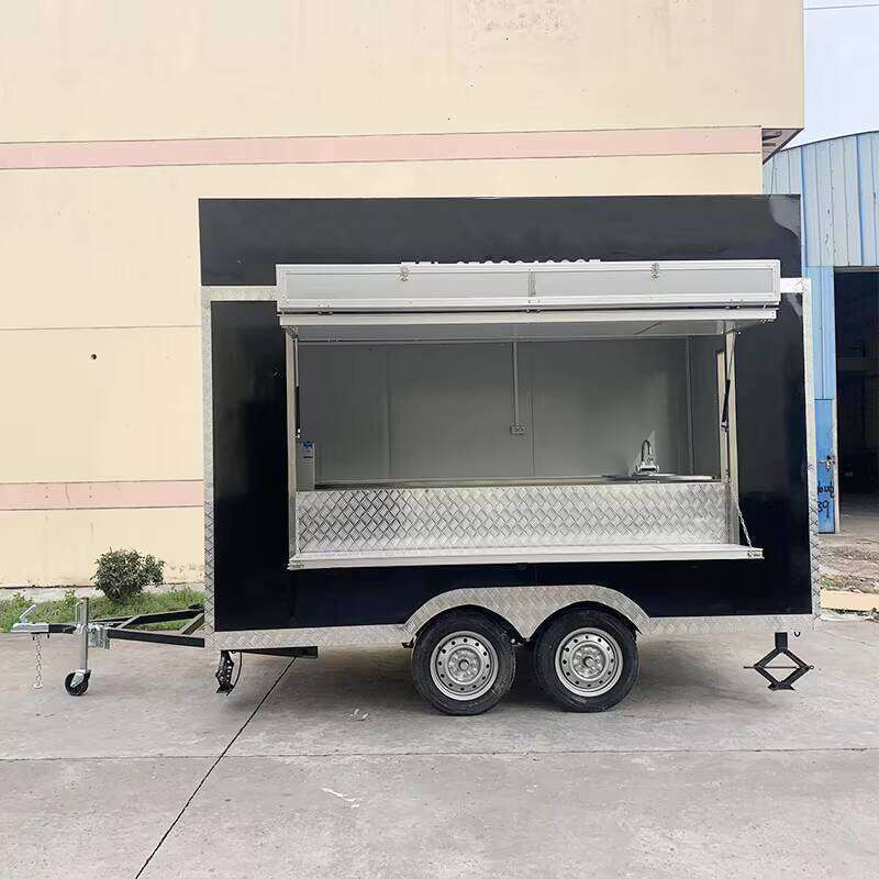 Versatile Mobile Food Trailer with Convertible Serving Window, Optional Side Awning, Adaptable to Various Selling Environments
