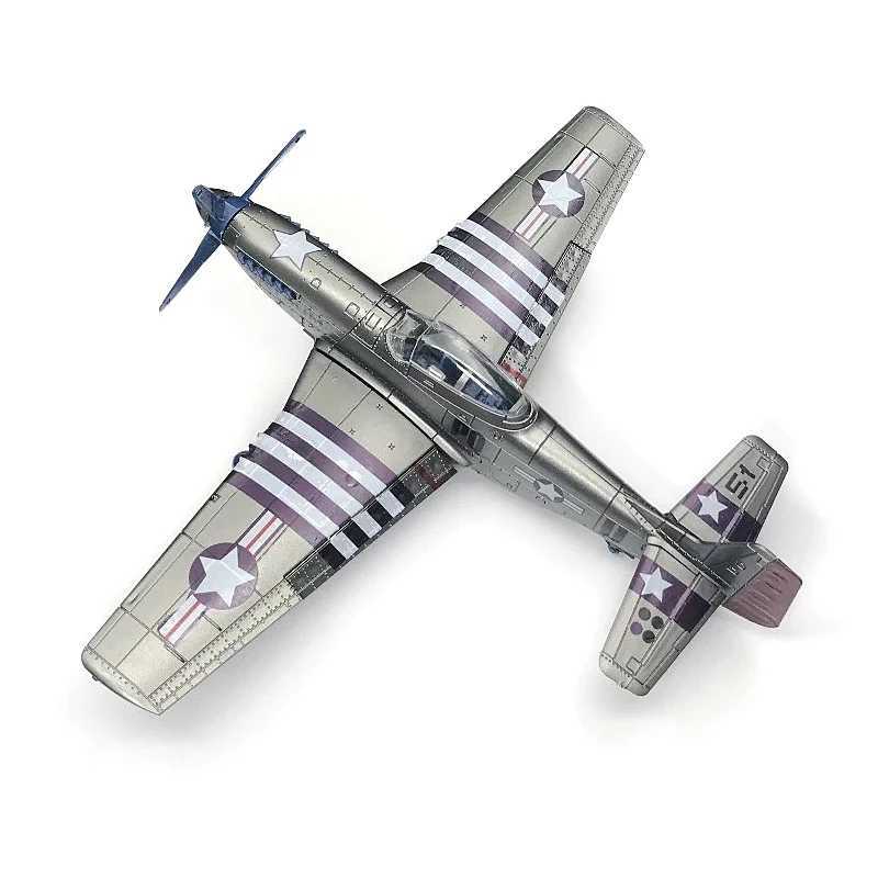 4D 1/48 WW II Fighter BF-109 Spitfire F4U Hurricane P-51 Assembly Puzzle Model Military Airplane Toy C251118