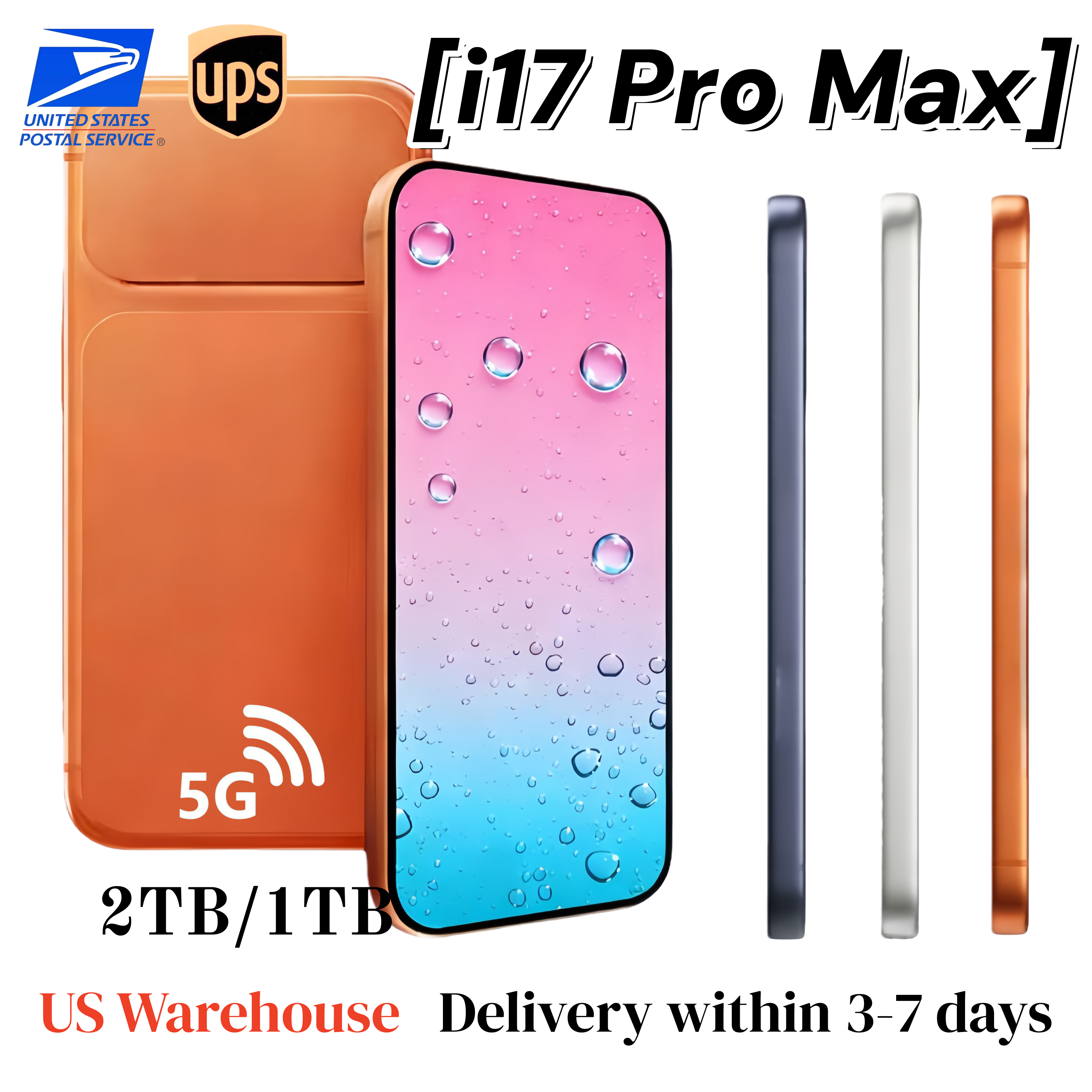 i17 Pro Max 5G smartphone i16 Pro Max unlock dual card dual standby 2TB high-definition full touch screen front&rear cameras Android phone support multiple languages