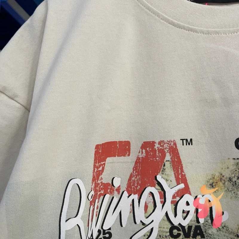 Summer American Strt Hip Hop RRR123 Tshirts Washed Vintage Portrait Print Cotton Round Neck Short Slve Casual Men Women TopsC250418