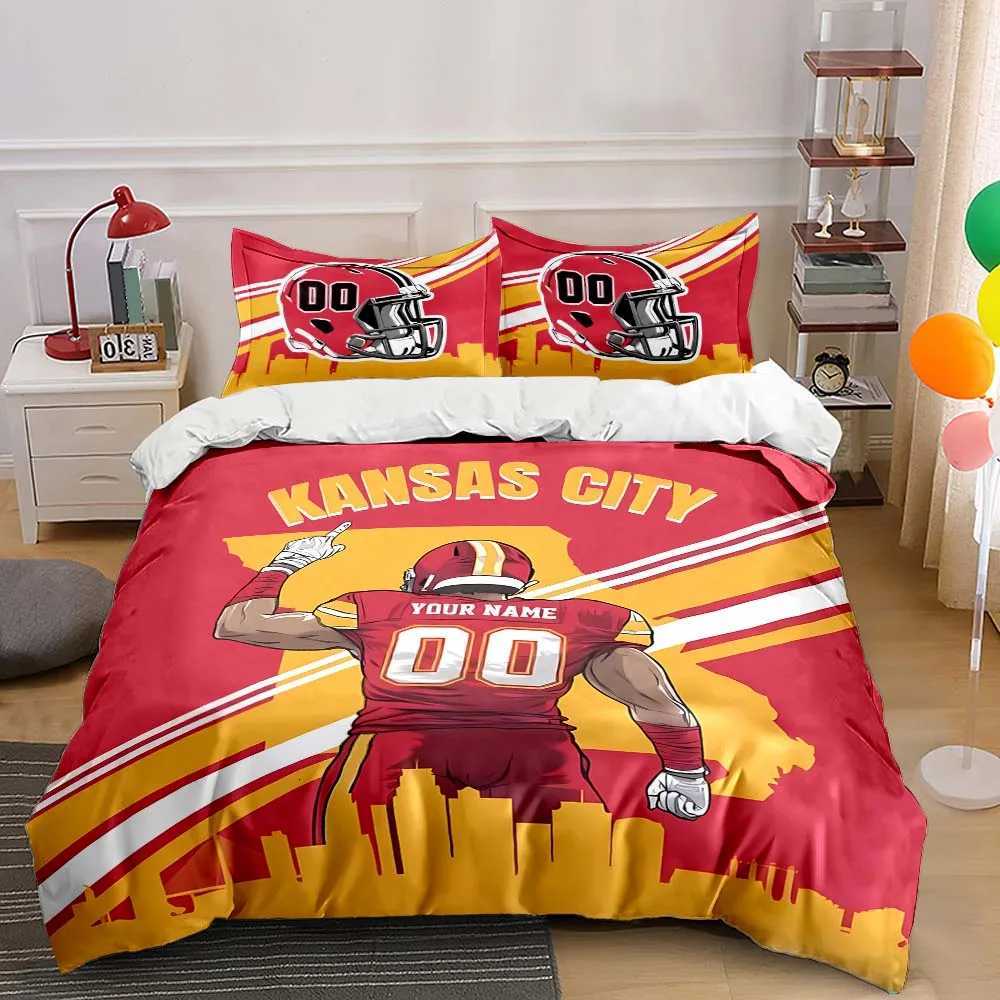 Custom Name and Number Quilt Cover American City Football Bedding Set 3 Pieces Settings Bed case Bed Cover Bedroom Bed SetM251118