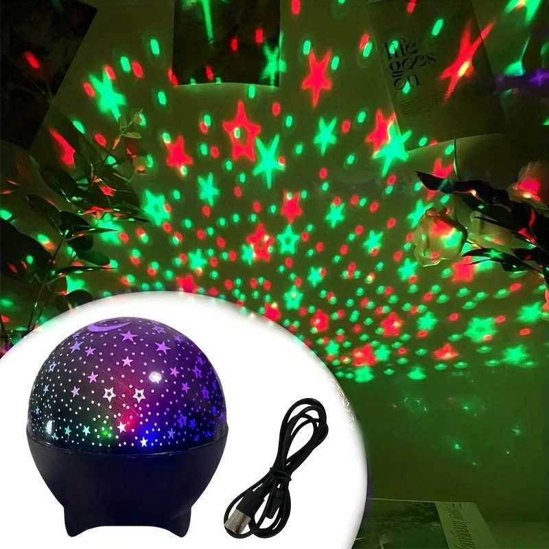 LED Starry Sky Projector Light Stars and Moon Projection 7 Modes Night Light USB Powered for Kids Room Party Decor Holiday Gifts M251118