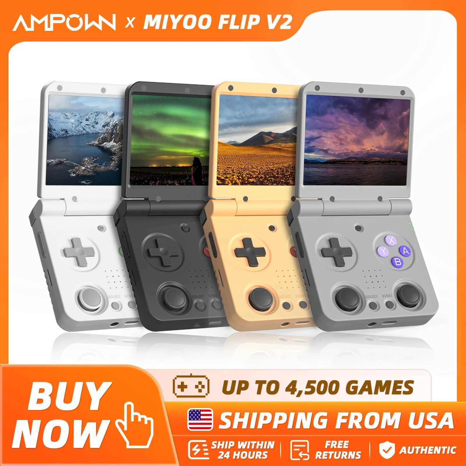 MIYOO FLIP V2 Handheld Game Players 35 I Screen Linux System Onion OS Video Game Consoles Free Case Gamer Gift Retro GamingW251118