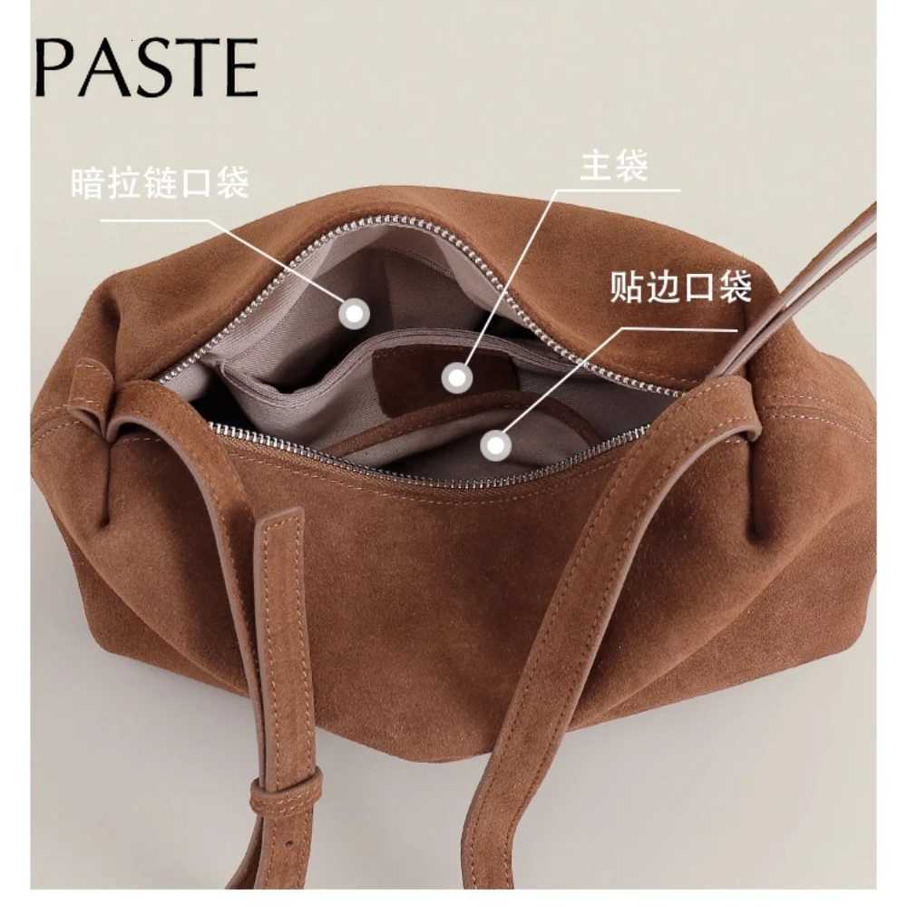 2026 Early Autumn Upgrate Thick Suede Cow Leather Long Strap Women Shoulder Crossbody Bag Matte Nubuck Female Handbag GreenW251118