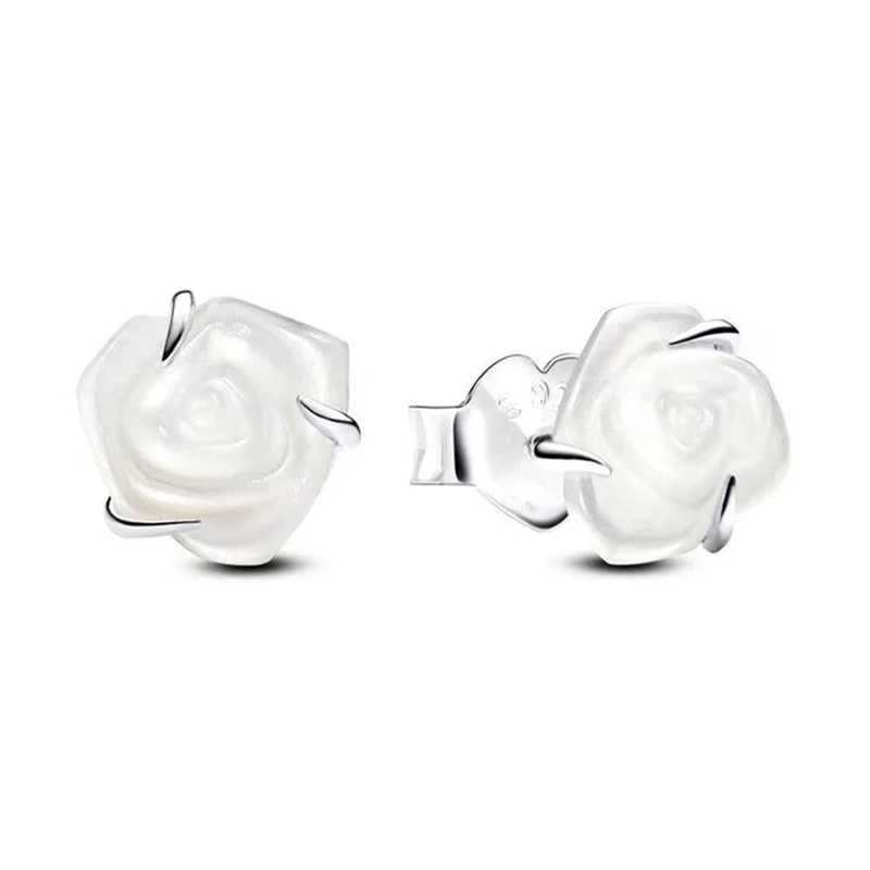 2025 New 925 Pure Silver Bow Rose Earrings Suitable for Womens Original DIY Party Gifts and JewelryXJ250418 - view 4