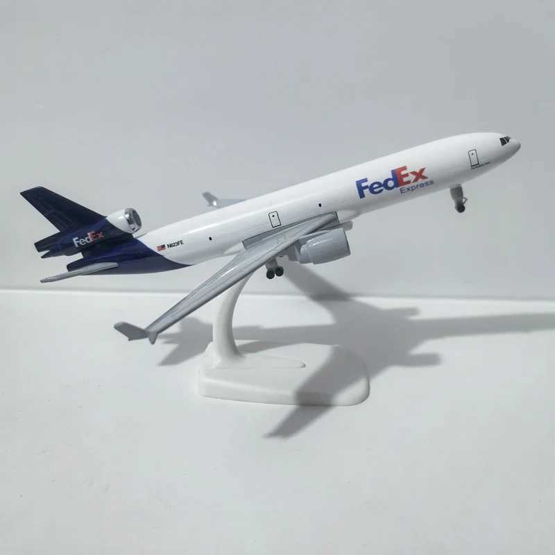 JASON TUTU 20CM Diecast Metal Planes Fedex Express McDonnell Douglas MD-11 Aircraft Model Planel Airplane Collect Gifts C251118