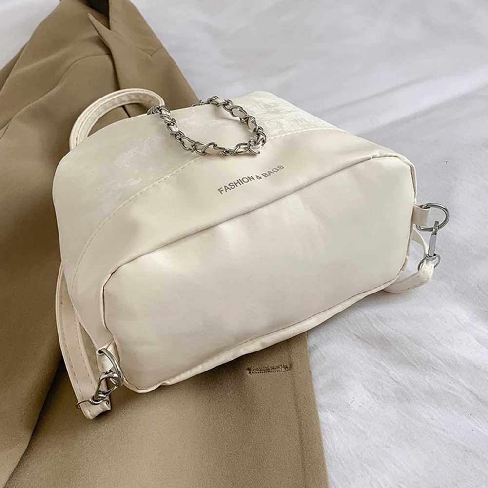 Women Fashion Shoulder Bag Large Capacity PU Drawstring Bucket Bag Chic Hobo Bag Solid Color Adjustable Strap for Party VacationW251118