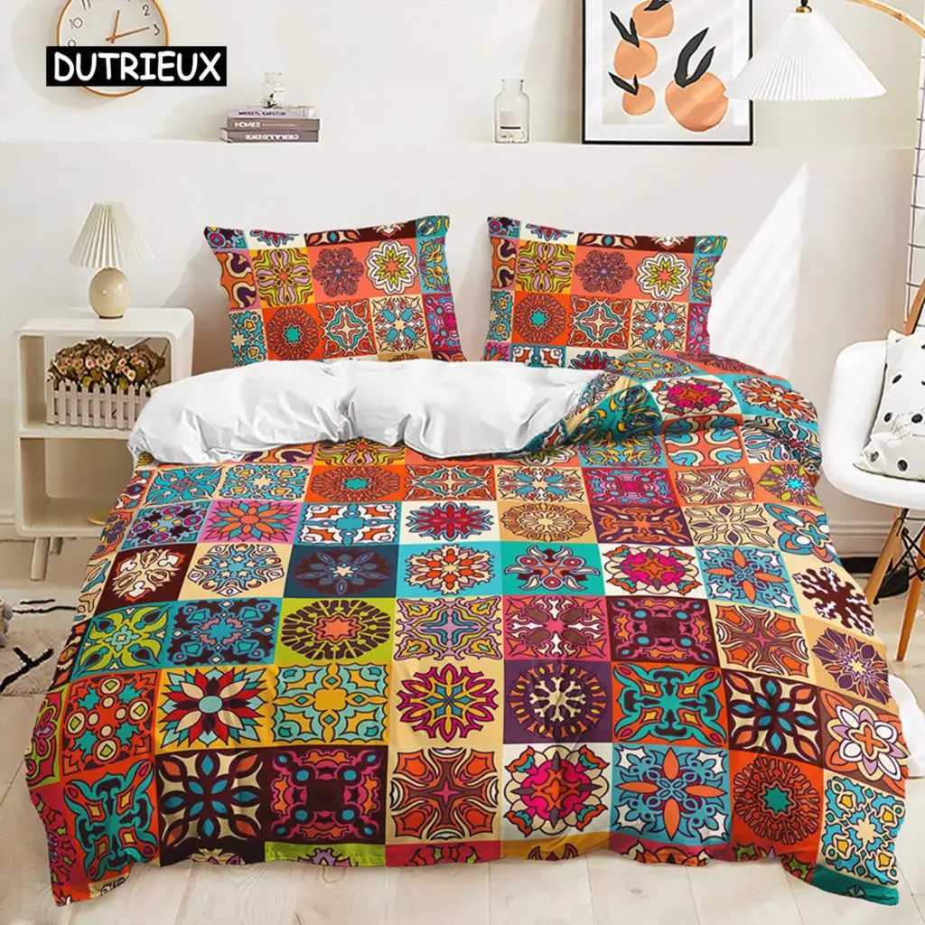 Bohemian Bedding Set Boho Flowers Duvet Cover Exotic Nationality cases Queen King for Woman Couple Bedroom DecorationsM251118