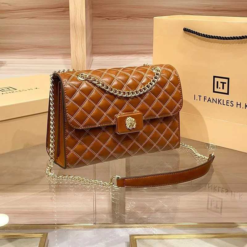 High end diamond grid chain small square bag for women 2025 new spring and summer single shoulder diagonal cross armpit bagW251118