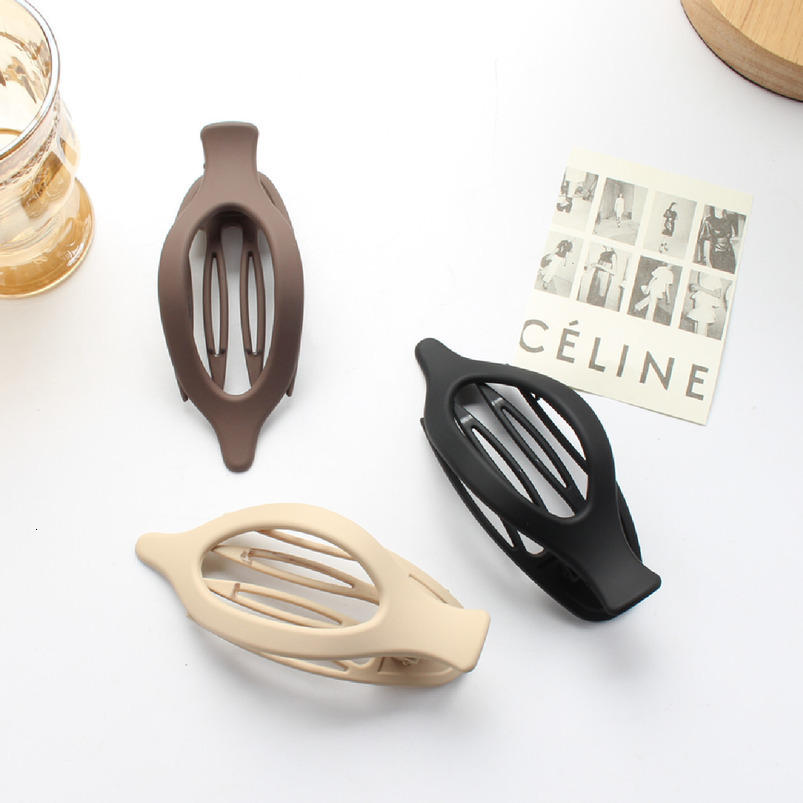 Frosted Pointed Fashion Milk Coffee Color Large Bun Duckbill Hair Accessory Shark Clip