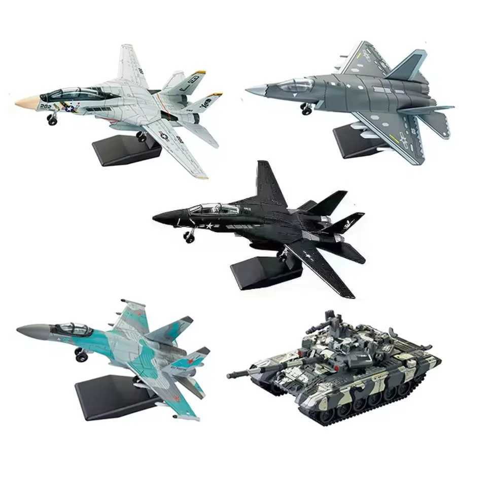 DIY Creative Military Series Building Blocks Multi-Purpose Fighter B2 F22 Tank T14 AH64 Helicopter ABS Assembly Model Kit Gift C251118