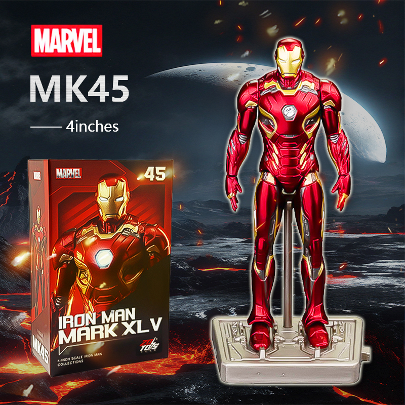 Authentic authorization Marvel ZD Toys Iron Man Finished Product Series Blacklash Figures 4inches MK45 Action Figurines Movie Statue Model Adult Colle