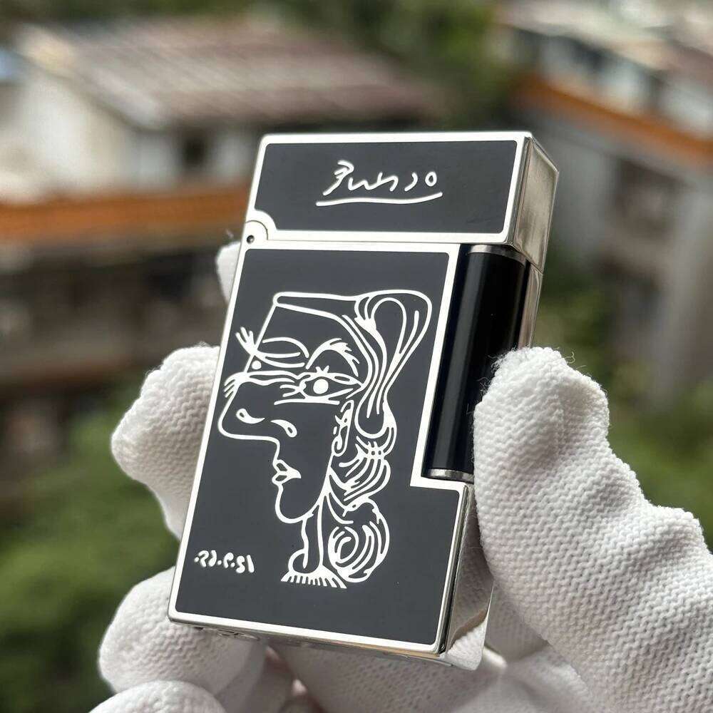 Lighter Lacquer Brass Picasso Smoking Cigarette Accessories Tobacco Cigar Gadgets Men Gifts Collections High-Quality