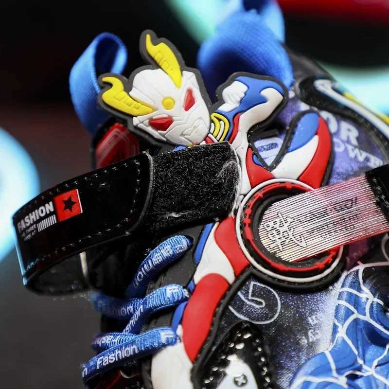 Rotating Button Children Sneakers Kid Cartoon Anime Running Lightweight Illuminated Outdoor Casual Boy Shoes H260130