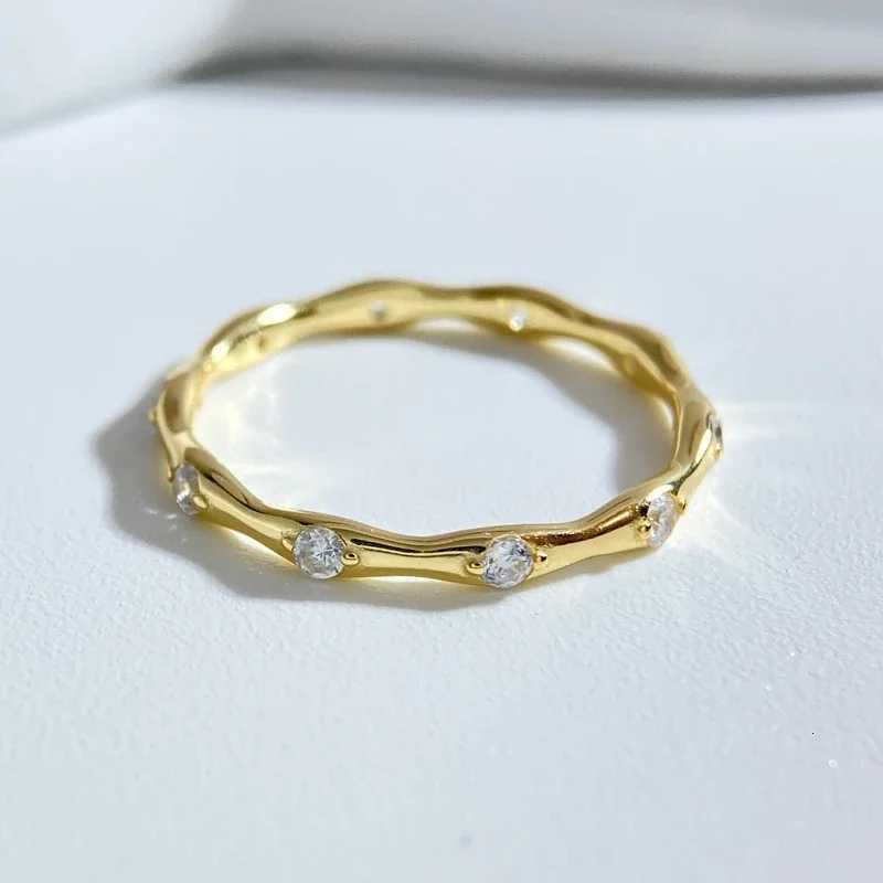 925 Sterling Silver Zircon Simple Personalized Bamboo Ring For Women Anniversary Party Fashion High Quality Fine Jewelry H260413