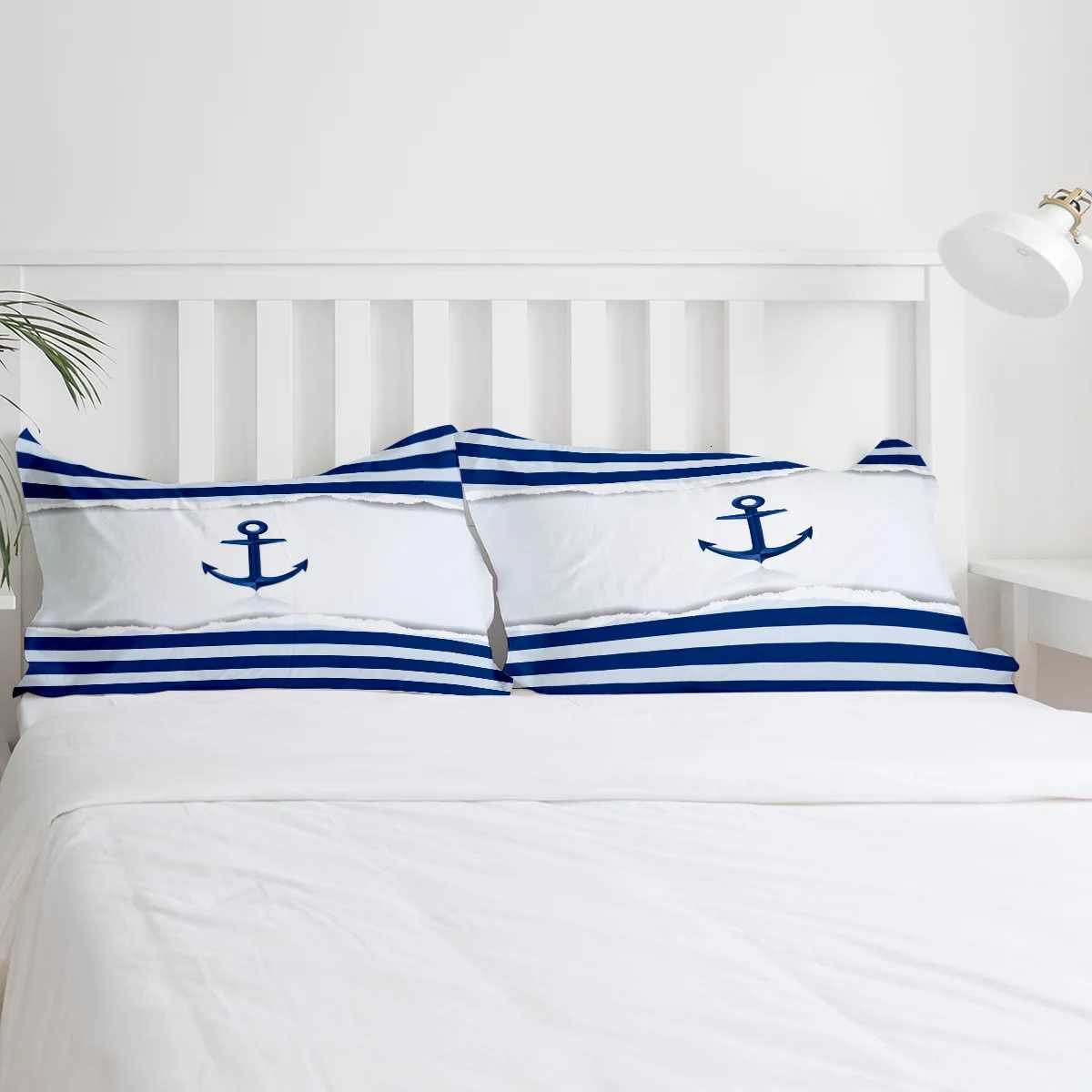 Blue White Stripe Bedding Set 3pcs Boys Girls Duvet Cover case Kids Adult Quilt Cover Double Bed Set Home TextileM251118