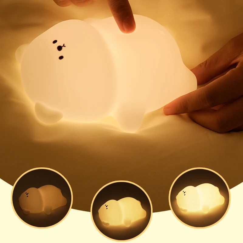 Night Light for Kids 2 Brightness Silicone Nursery Sleeping Light Portable USB Rechargeable Bedside Lamp For Babys Room M251118