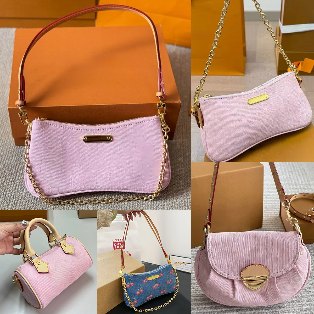 2025 Pink Designer Bag Shoulder Bag Denim bag Luxury Bag High Quality Women's handbag Purses designer Crossbody Bag Pink denim crossbody designer bags mini bag 07