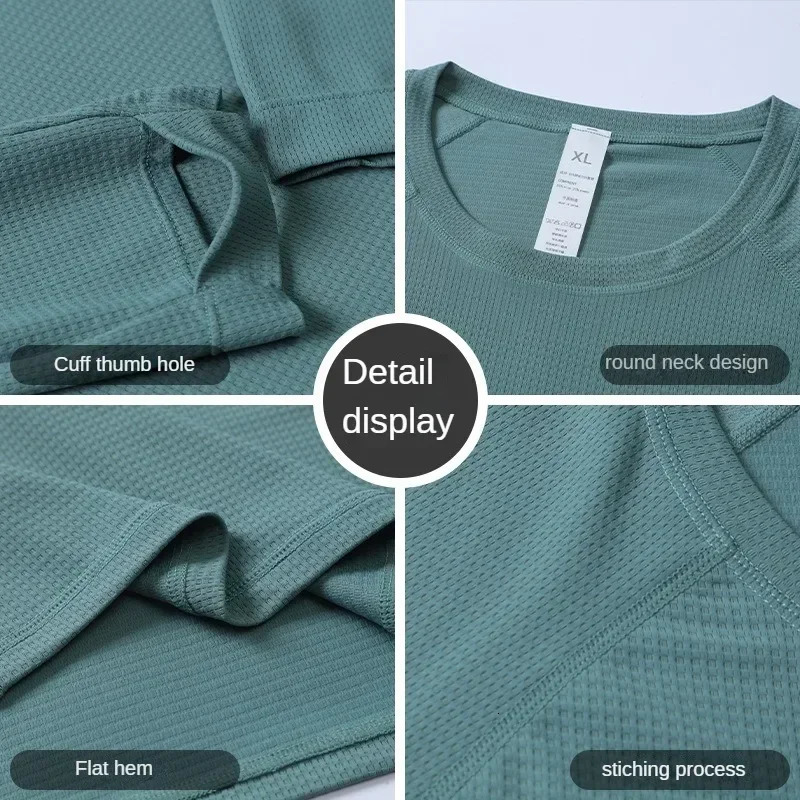 Fitness sportswear mens long sleeved Tshirt and womens couple running training fitness clothing exercise 250418