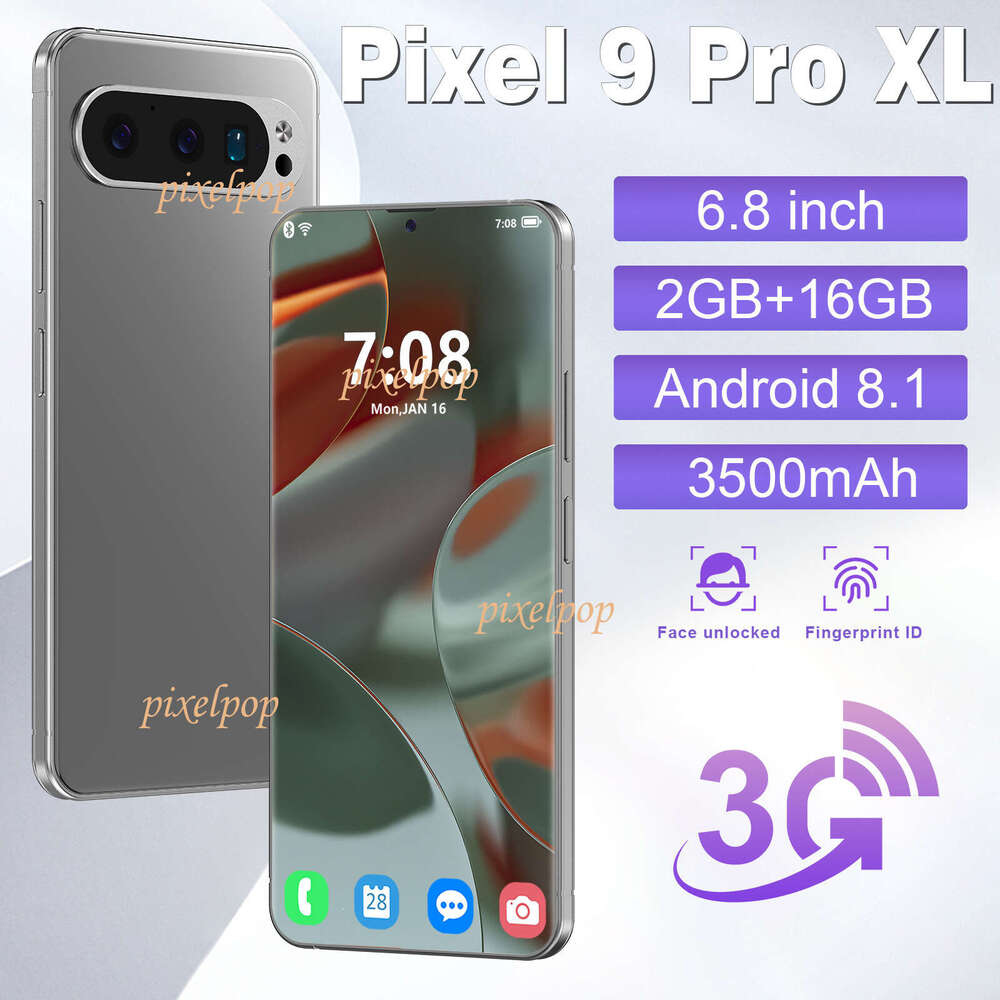Pixel 9 Pro XL 6.8-inch incell large screen 2+16G Android 8.1 Cell Phones Unlock Touch Screen Phone Androids Camera Telephone HD Display Face Recognit