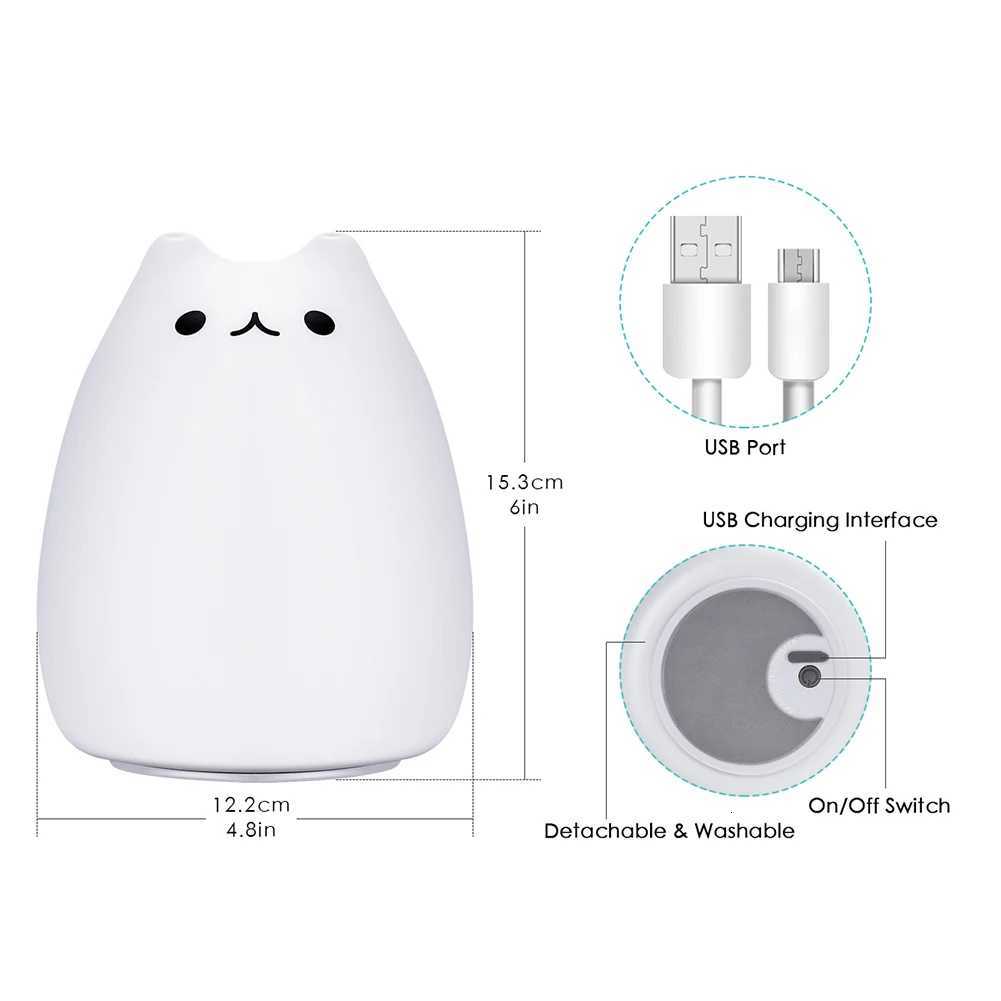 CLEARANCE BIG DISCOUNTS Night Light Li Battery Built-in Normal White Light Mode for Nursery Perfectas Children Night Light M251118