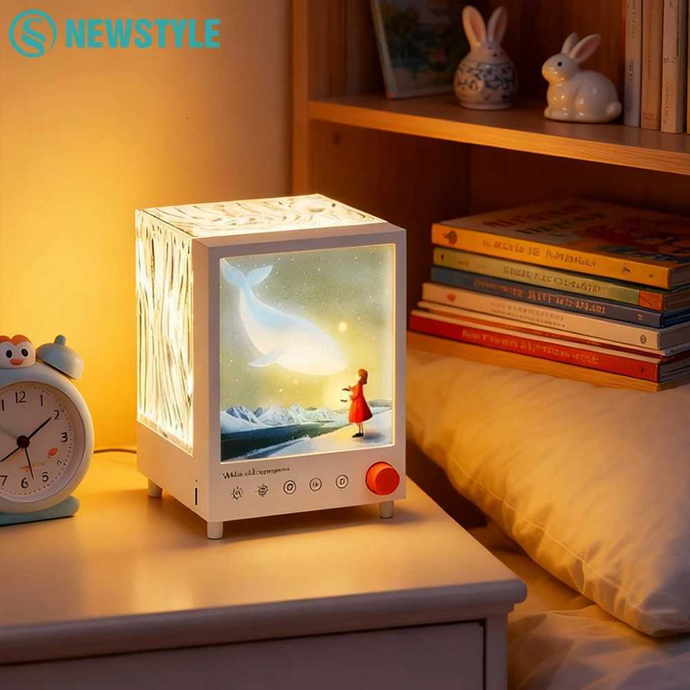 Aurora Projector Table Night Light With 3D Surround Sound Speaker White Noise Table Decoration Lamp For Christmas Gift M251118