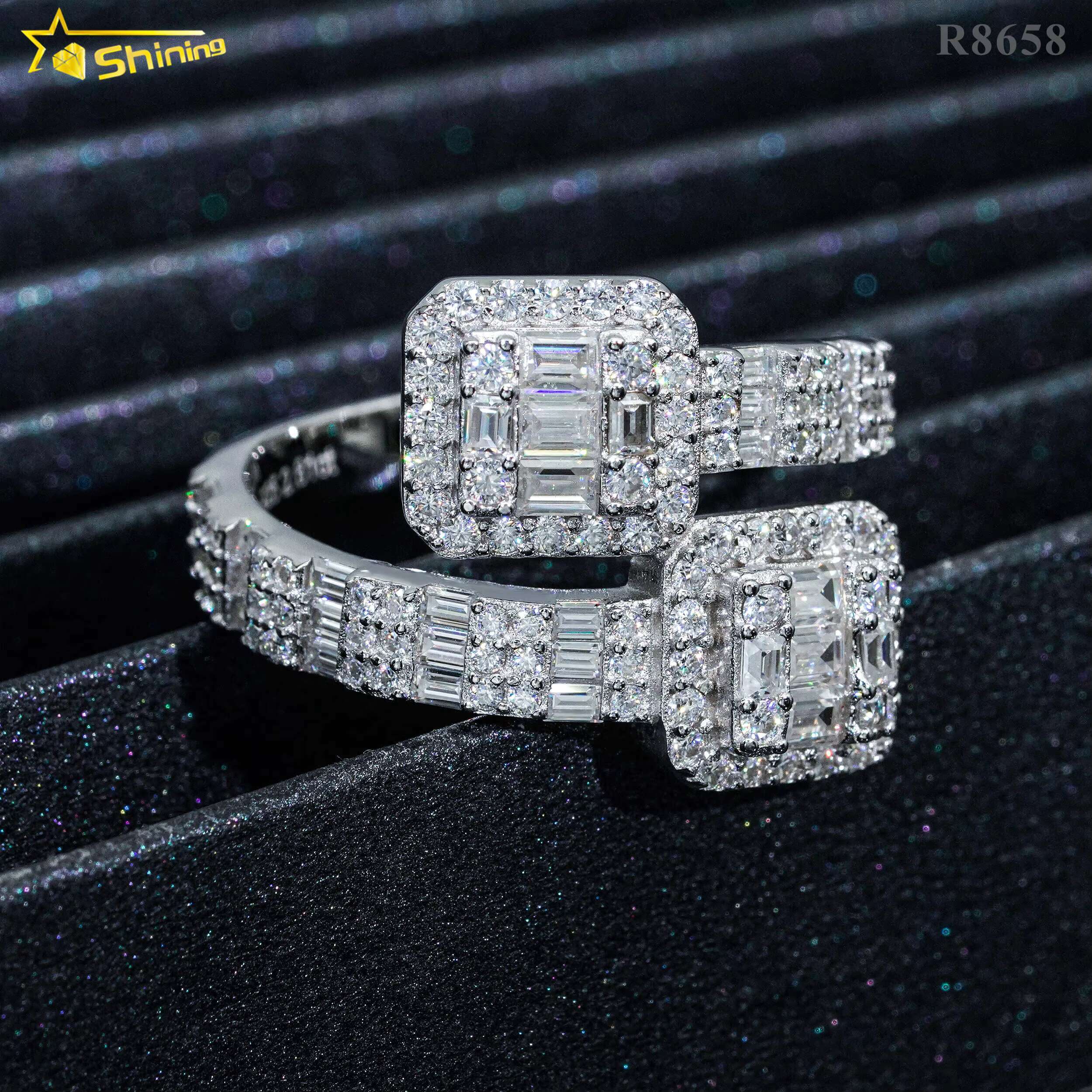 Hot Sale Designs baguette Mens Ring Gold Plated Sterling Sier Pass Dia Tester D Moissanite Iced Out Rings