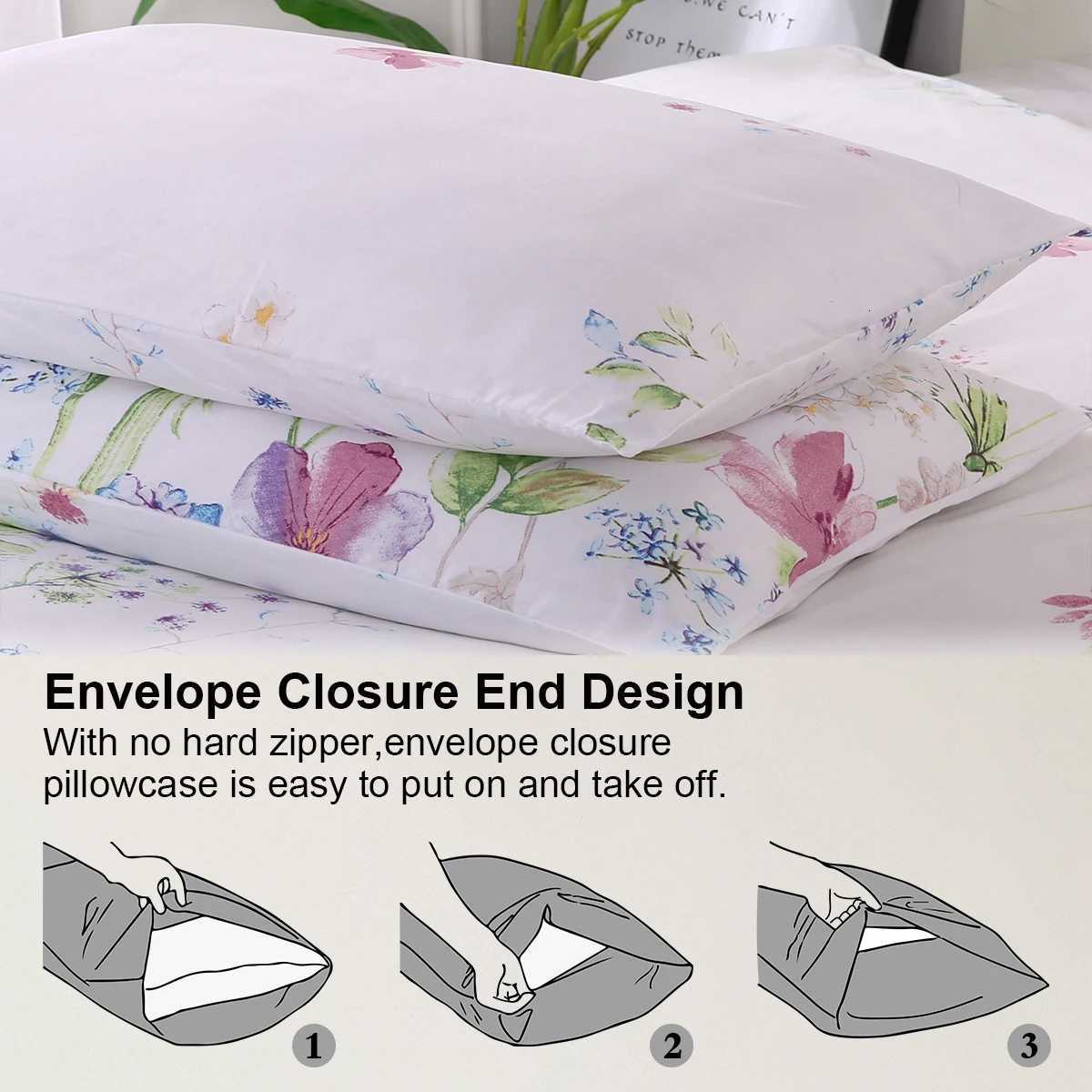3pcs Flower Pattern Duvet Cover Set Soft Skin-Friendly Bedding Set Includes 1 Duvet Cover And 2 casesM251118