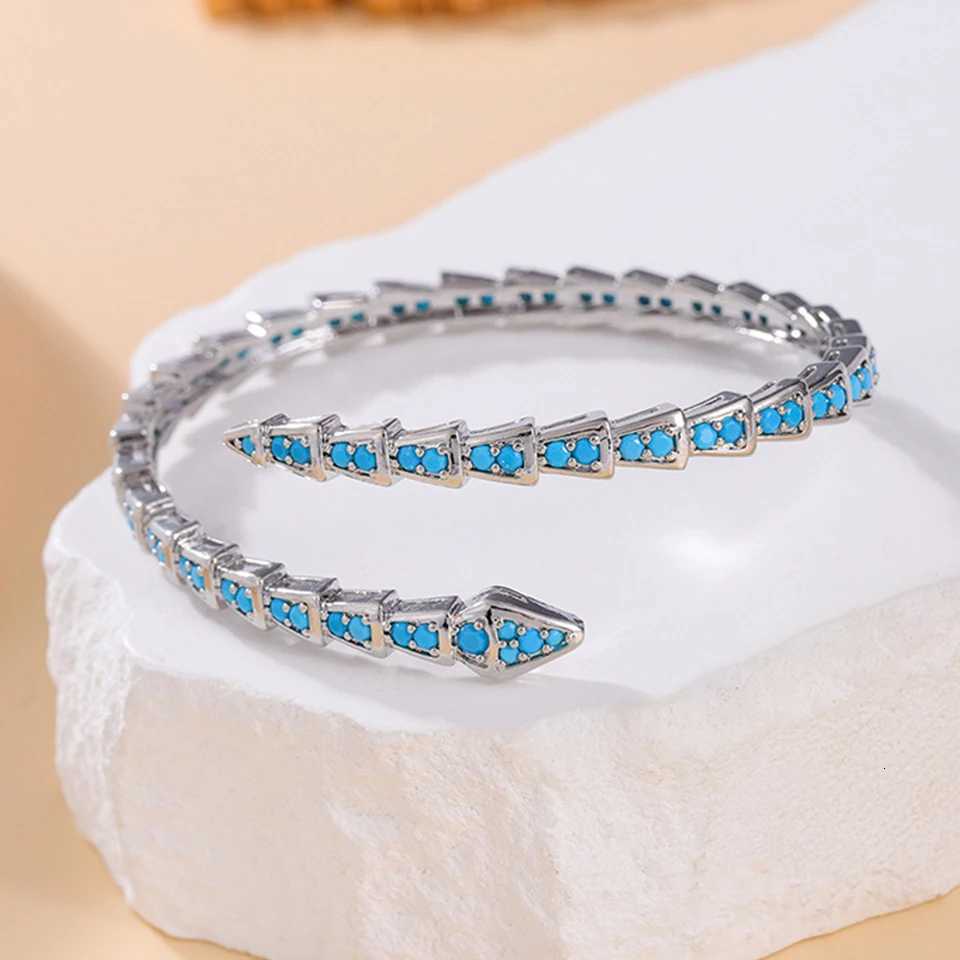 ZAKOL 2025 New Turquoise Snake Bone Bracelet for Women Unique Personalized Party Jewelry Fashion Birthday Gift W251118