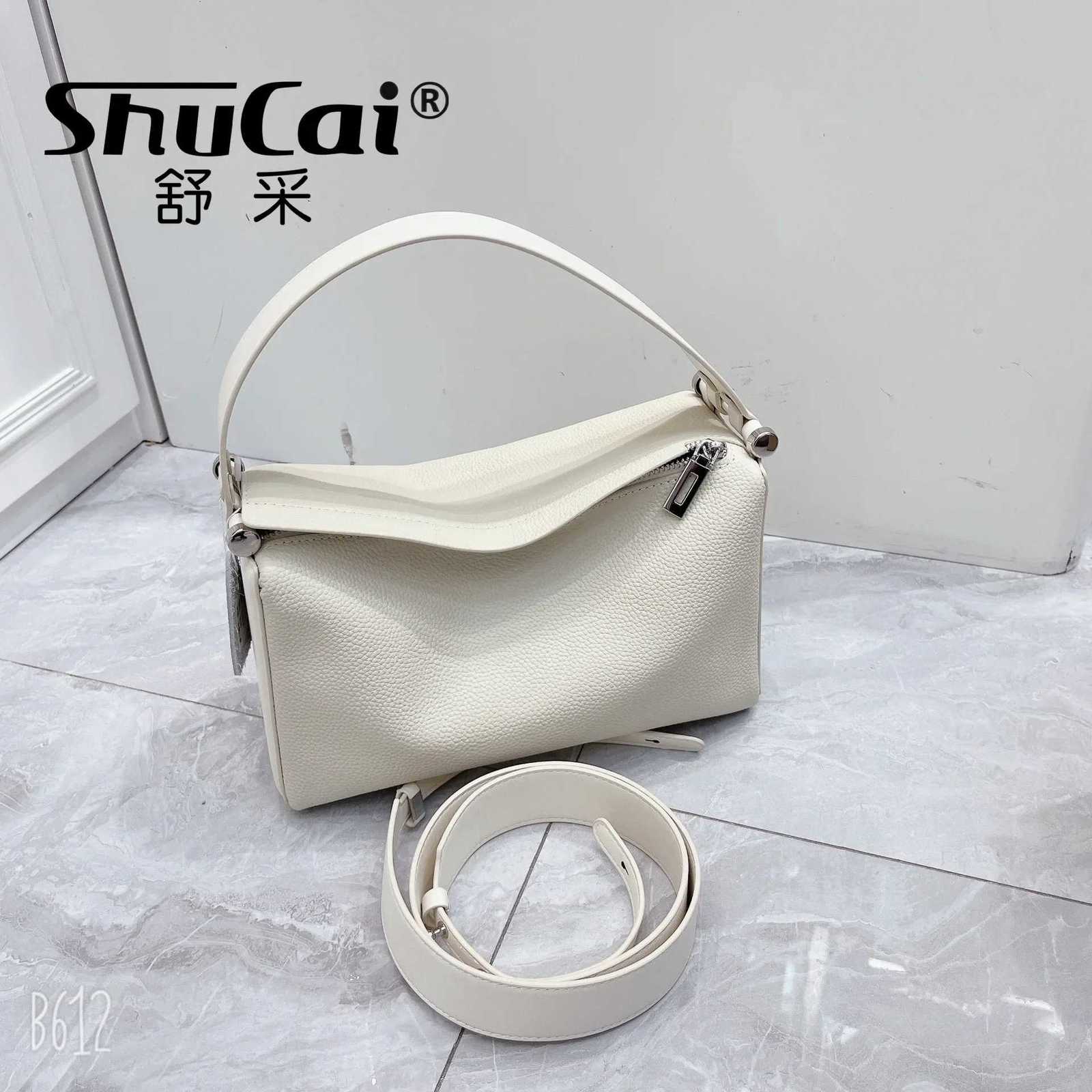 Cowhide Womens Purple Armpit Bag 2025 New Luxury Designer Fashion Genuine Leather Shoulder Crossbody Boston Pillow Bag FemaleW251118