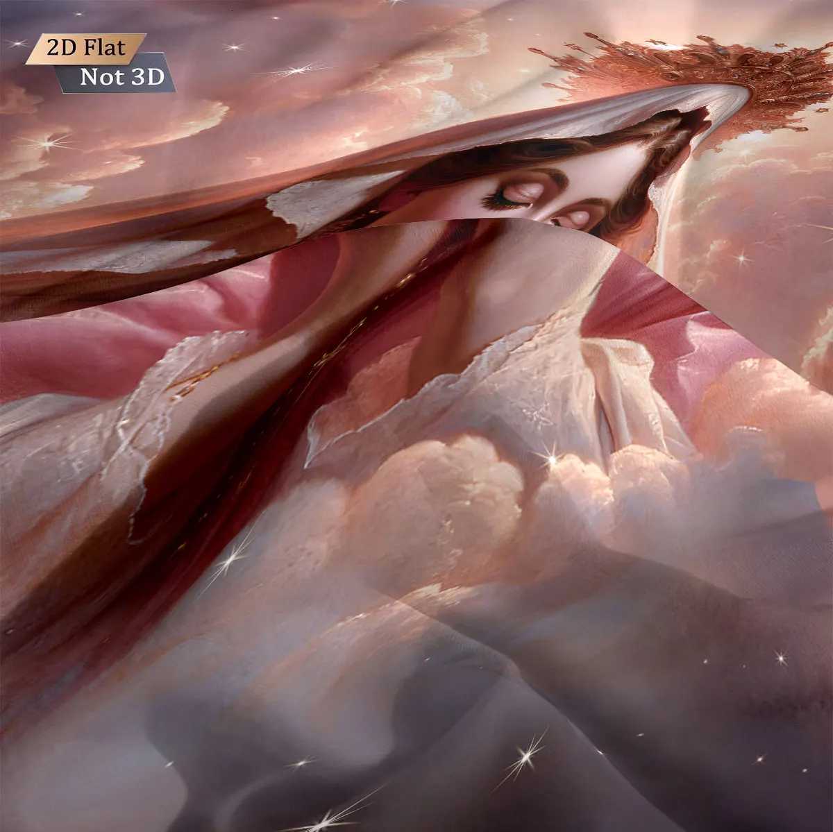 3pcs Virgin Mary Pink Printed Core Free Bedding Set Soft and Comfortable Dormitory Bedroom Multiple Sizes Machine WashableM251118