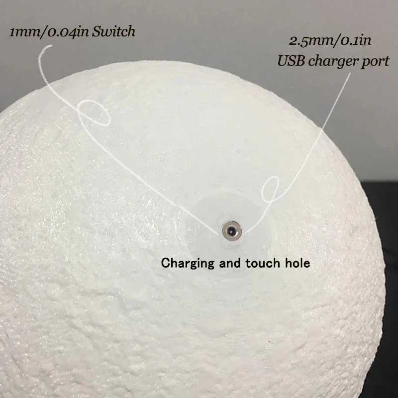 3D LED Moon Lamp Nightlight Fairy Table Bedroom Bedside Cute Kids Night Light for Room Birthday Party Decoration Christmas Gifts M251118