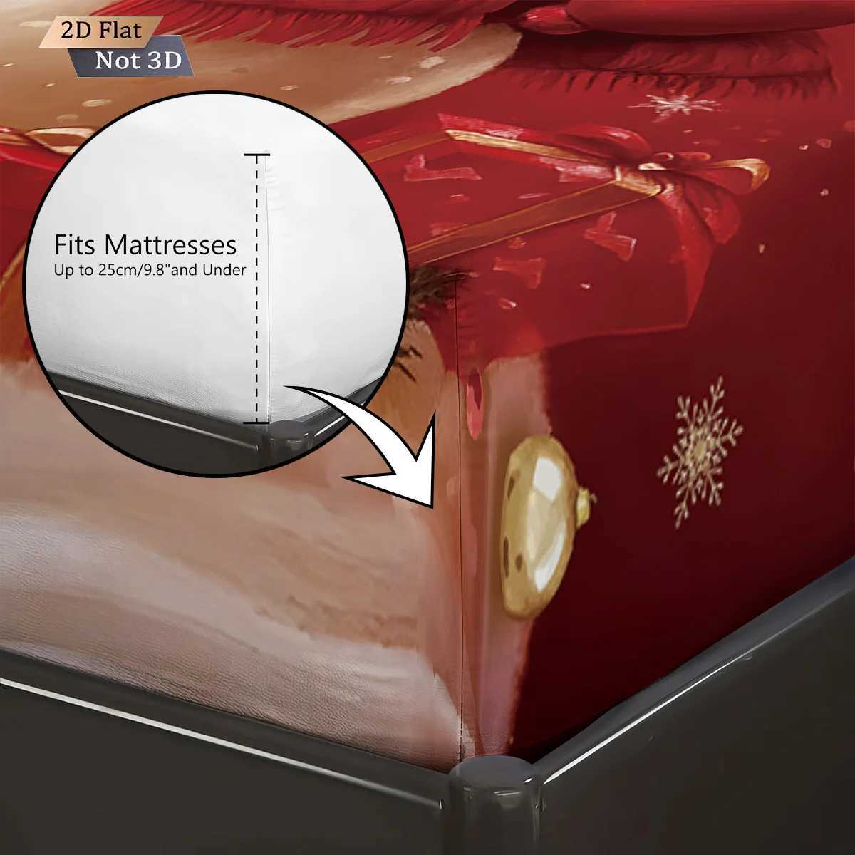 3pcs Christmas Snowman Red Printed Chipless Bed Sheet Set Multi Size Soft Bed Cover Bedroom Bedding Decoration Machine WashableM251118