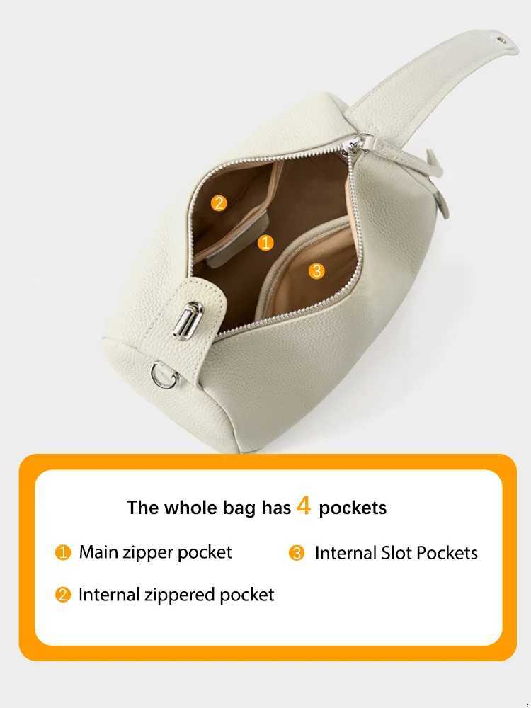 2025 New Womens Genuine Leather Shoulder Bag Vegetable Tanned Cowhide Handbag Boston Style Hand-held Underarm Bag for LadiesW251118