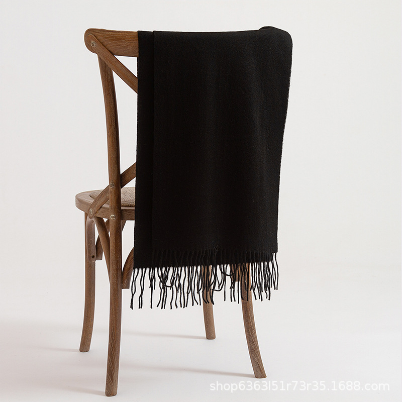 K433 2024 new style manufacturers 100% wool scarf autumn and winter women widened solid wool shawl