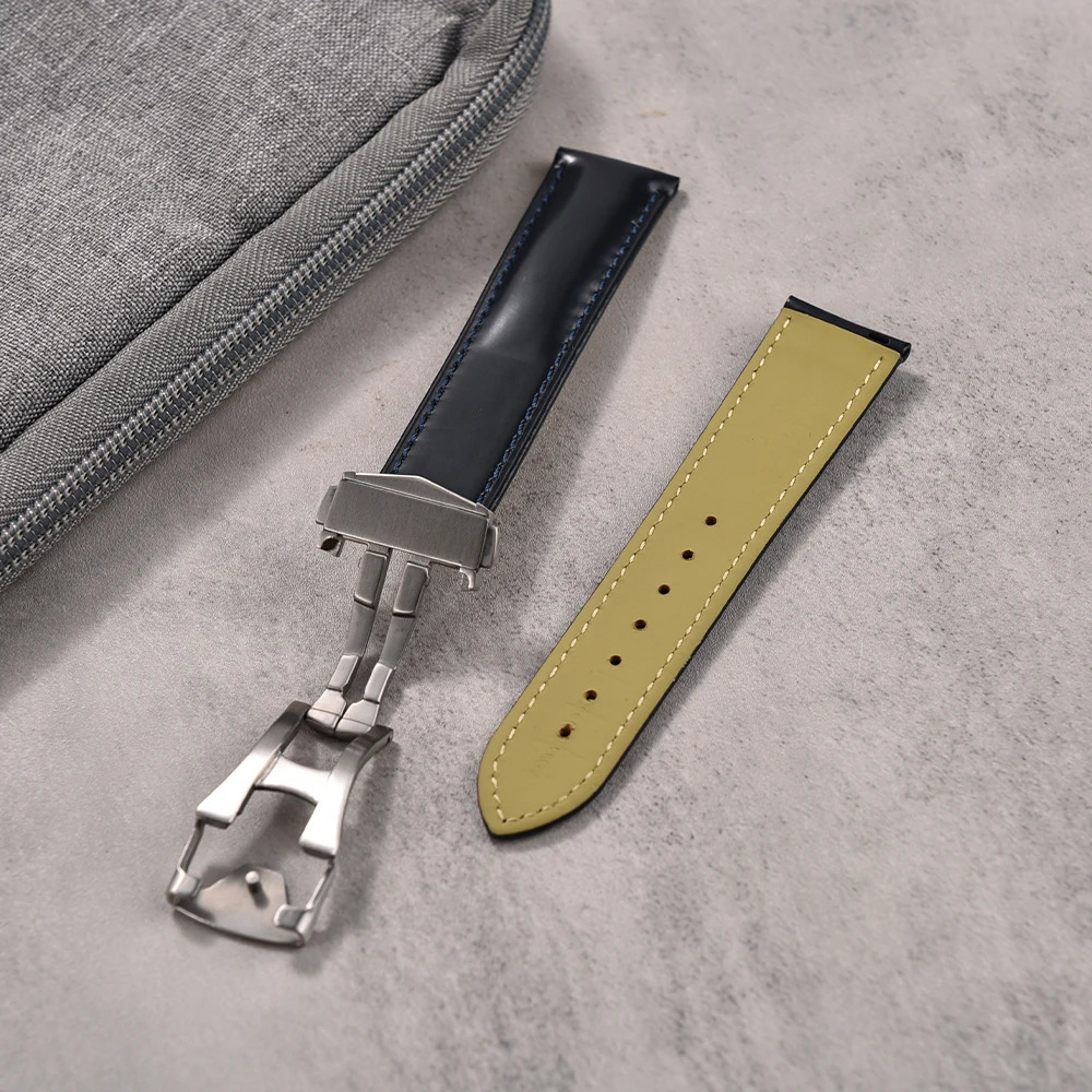 Quick Release For Omega 300 Smooth Surface Leather Watch Strap 19mm 20mm 21mm 22mm Band Multi-Color Options 251106